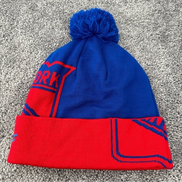 New York Rangers Blue and Red Beanie - Picture 2 of 3